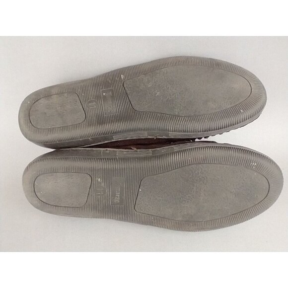 Tamarac Moccasin Slippers Mens Leather Size 11 Buffalo Plaid Flannel Lined Brown - Picture 6 of 9